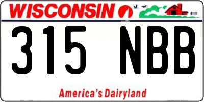 WI license plate 315NBB