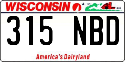 WI license plate 315NBD