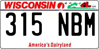 WI license plate 315NBM
