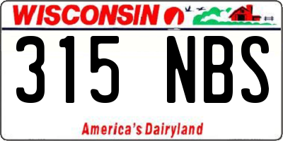 WI license plate 315NBS