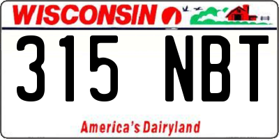 WI license plate 315NBT