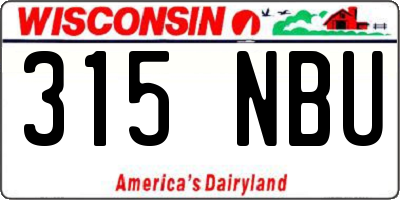 WI license plate 315NBU