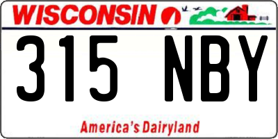 WI license plate 315NBY