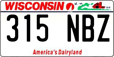 WI license plate 315NBZ