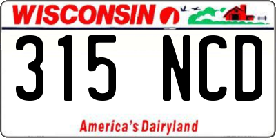 WI license plate 315NCD