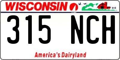 WI license plate 315NCH