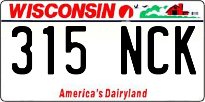 WI license plate 315NCK