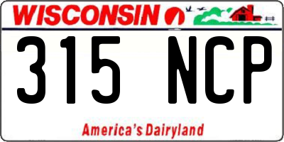 WI license plate 315NCP