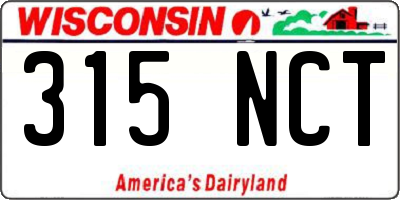 WI license plate 315NCT