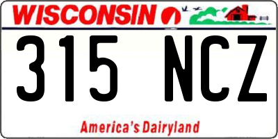 WI license plate 315NCZ