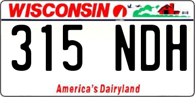 WI license plate 315NDH