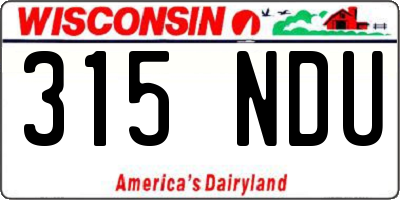 WI license plate 315NDU