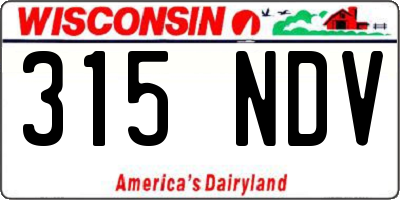 WI license plate 315NDV