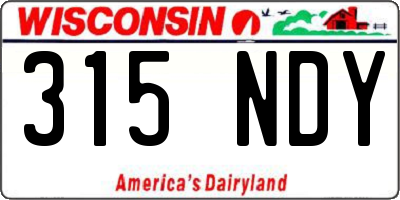 WI license plate 315NDY