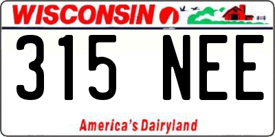 WI license plate 315NEE