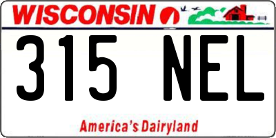 WI license plate 315NEL