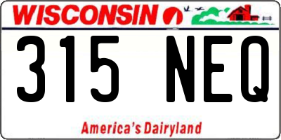 WI license plate 315NEQ