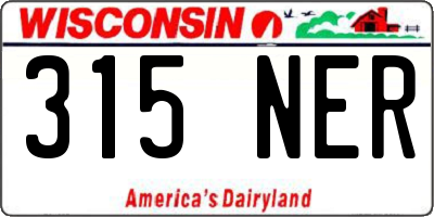 WI license plate 315NER