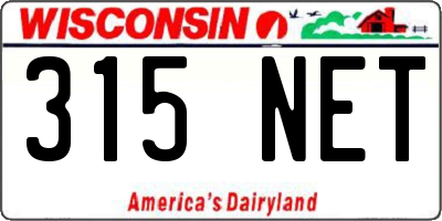 WI license plate 315NET