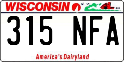 WI license plate 315NFA