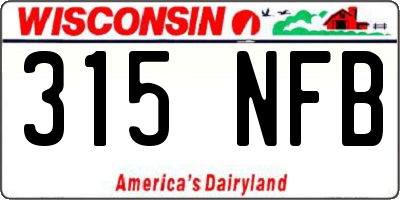 WI license plate 315NFB