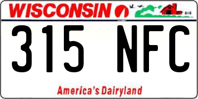 WI license plate 315NFC