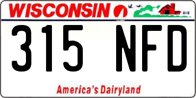 WI license plate 315NFD