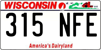 WI license plate 315NFE