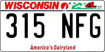 WI license plate 315NFG