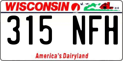 WI license plate 315NFH