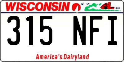 WI license plate 315NFI