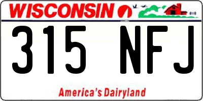 WI license plate 315NFJ