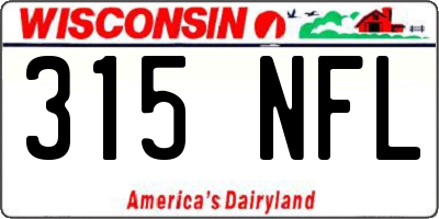 WI license plate 315NFL