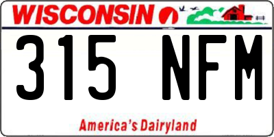 WI license plate 315NFM