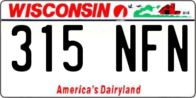 WI license plate 315NFN