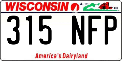WI license plate 315NFP