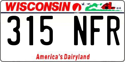 WI license plate 315NFR