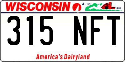 WI license plate 315NFT