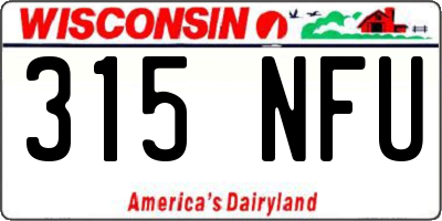 WI license plate 315NFU