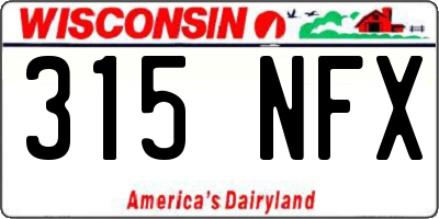 WI license plate 315NFX