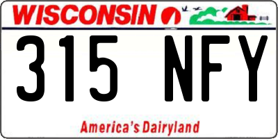 WI license plate 315NFY