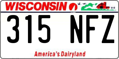 WI license plate 315NFZ