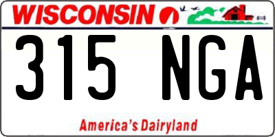 WI license plate 315NGA
