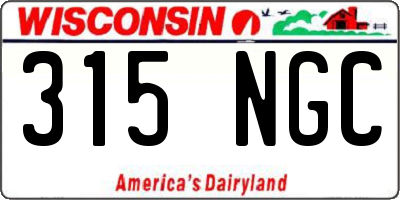 WI license plate 315NGC