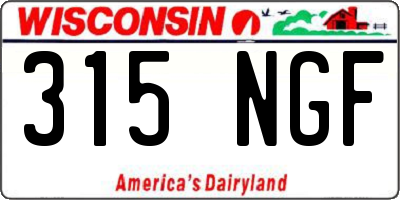 WI license plate 315NGF