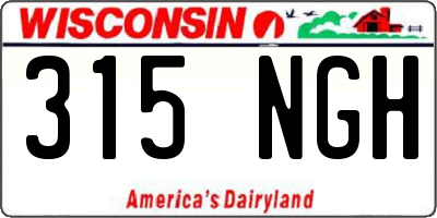 WI license plate 315NGH