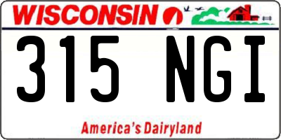 WI license plate 315NGI