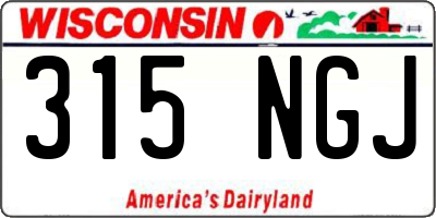 WI license plate 315NGJ