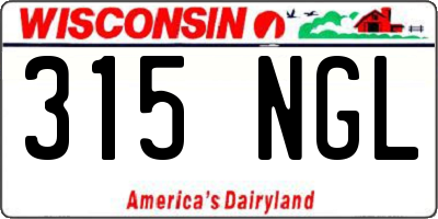 WI license plate 315NGL