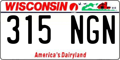 WI license plate 315NGN